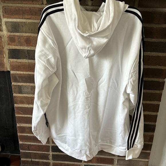 Mens Adidas Sweatshirt Hoodie, White/Black, 3XL - Picture 6 of 6